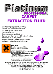 Carpet Extraction Fluid