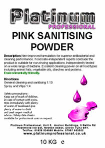 Pink Sanitising Powder