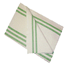 Professional Quality Green Striped Twill Tea Towel
